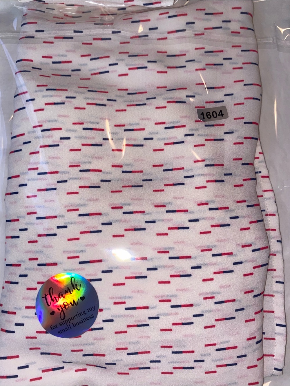 Banana Republic Cream Sleeveless Top with Red & Navy Dash Print - Picture 8 of 8